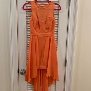 Bebe peach high low cocktail dress size 2